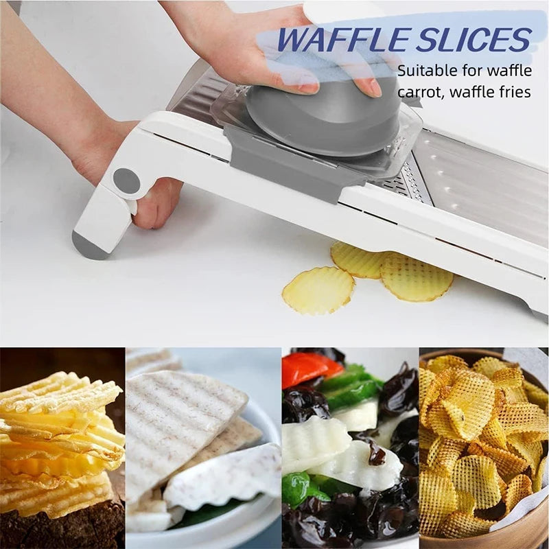 18 in 1 Adjustable Mandoline Vegetable Slicer Stainless Steel Vegetable Slicer Julienne Slicer for Potato Onion JT214