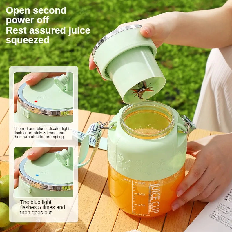 10 Blade 800Ml Electric Fruit Juicer Portable Home USB Rechargeable Sports Bottle Juicing Cup Mixer for Shakes and Smoothies