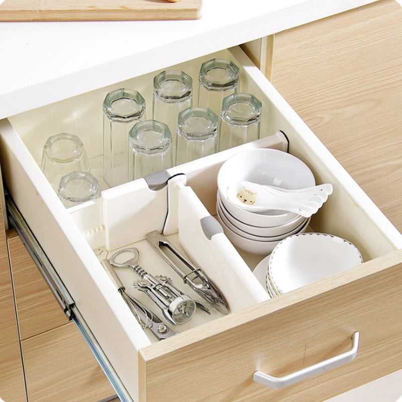Adjustable Storage Drawers Divider Retractable Plastic Drawer Partition Holder Household Storage Clapboard Kitchen Organizador
