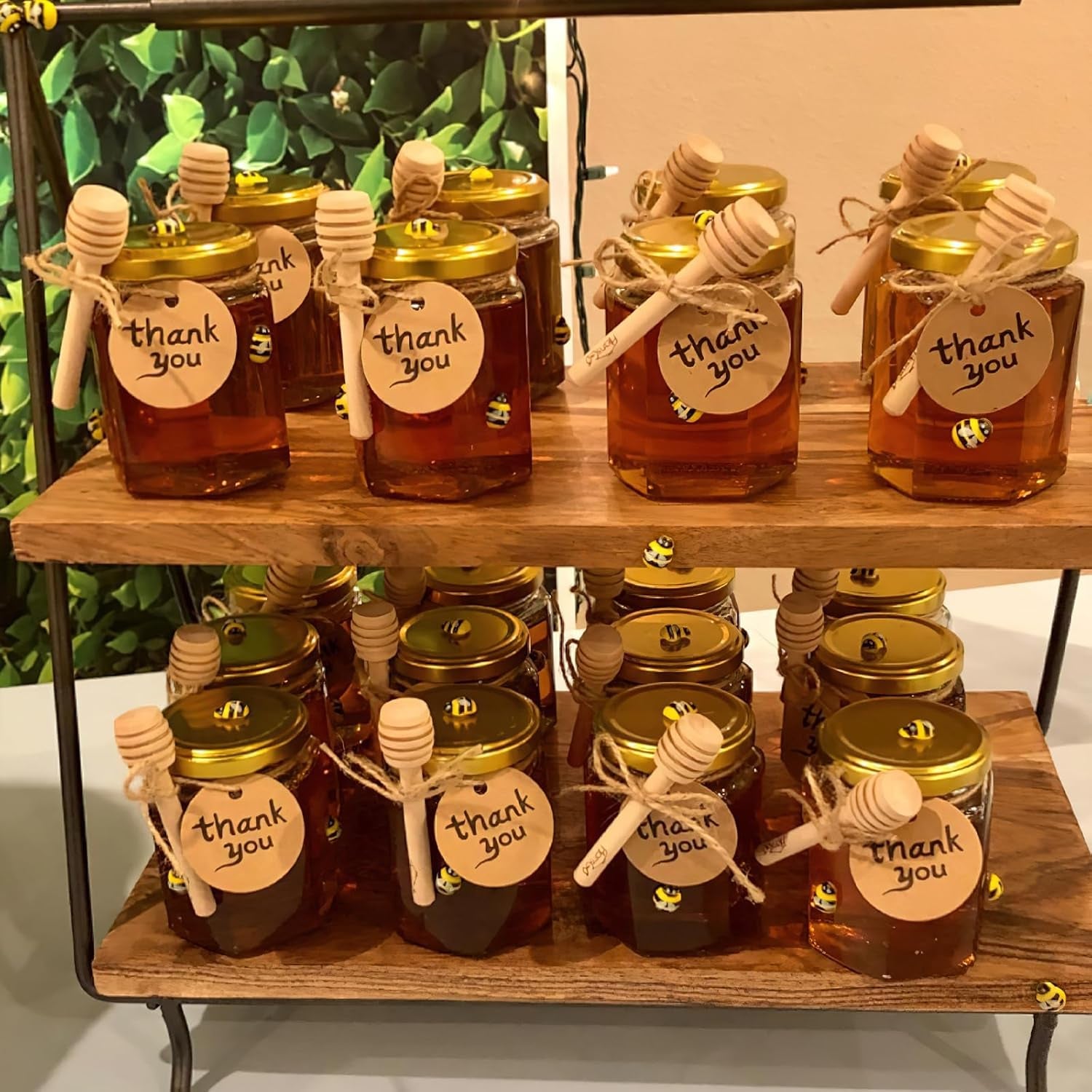 20PCS Wooden Honey Dipper Sticks, 3 Inch Honeycomb, Mini Honey Spoon Wand for Jar and Dispenser, Top off Cupcake, Themed Baby Shower, Bridal Party Favors