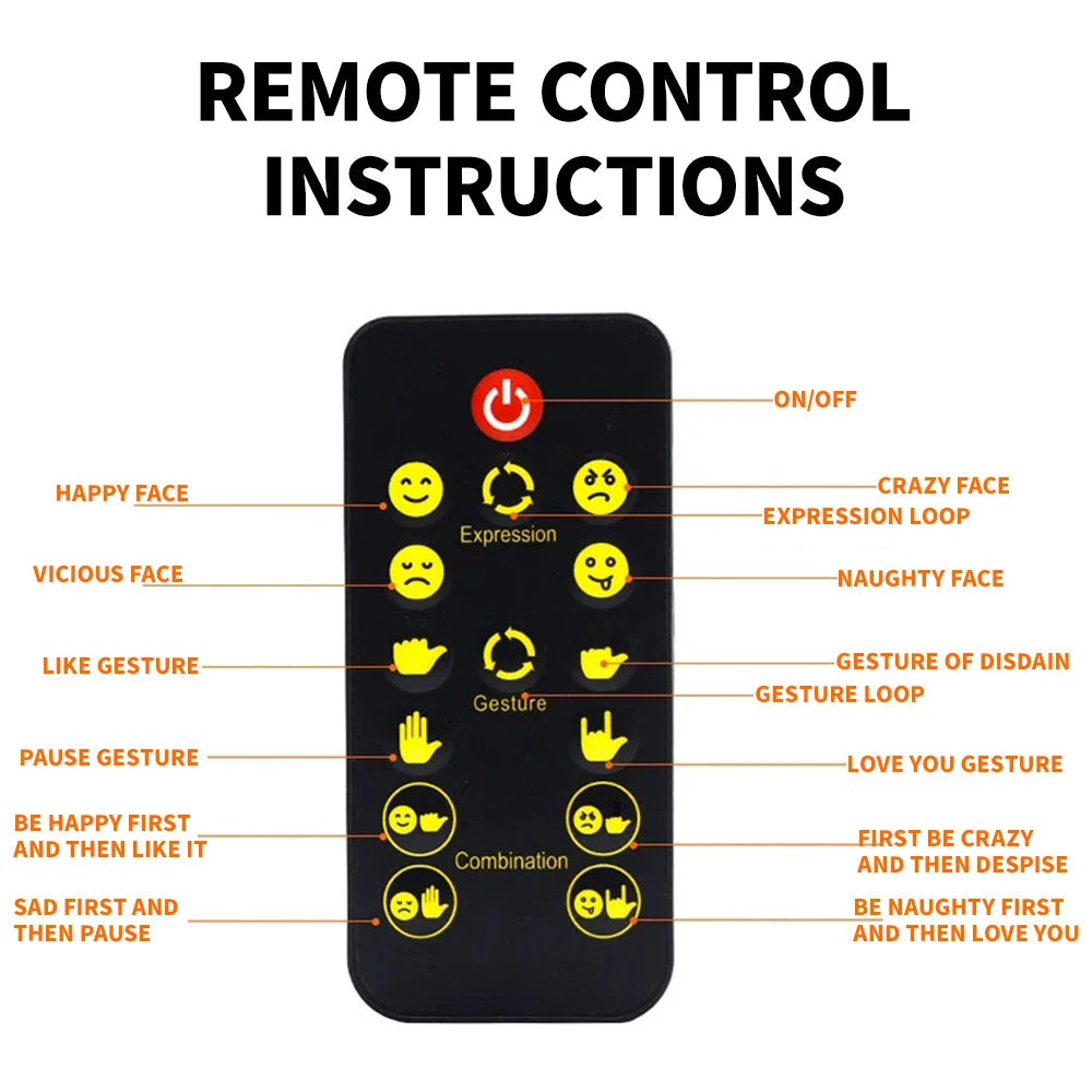 Car Funny Remote Control Facial Expression LED Light Rear Window Multi-Function Warning Reminder Lamp Exterior Accessories